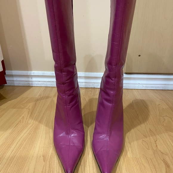 Aldo Leather purple boots size 39/8 - Picture 3 of 13